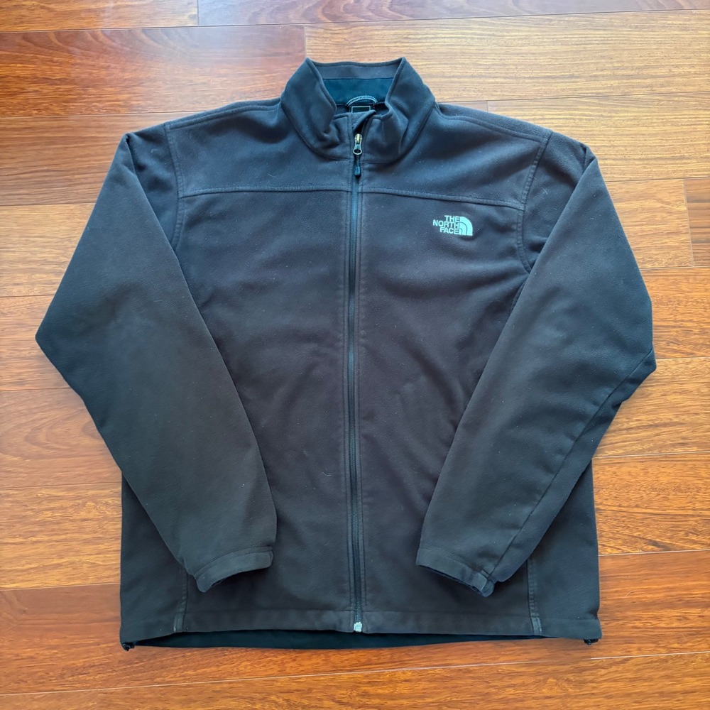 The North Face Mens WindWall Fleece Jacket Size Large Black Full Zip Outdoor